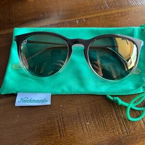 Knockaround Two-Tone Round Sunglasses in Black/Clear with Green Lenses